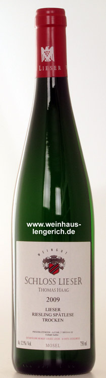 Riesling Spätlese trocken 2009, Lieser, Schloss Lieser – Thomas Haag