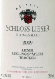 Riesling Spätlese trocken 2009, Lieser, Schloss Lieser – Thomas Haag