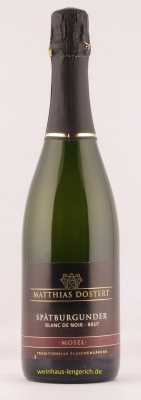 Spätburgunder Blanc de Noir brut, traditionelle Flaschengärung, deutscher Sekt, Mattias Dostert Spätburgunder Blanc de Noir brut, traditionelle Flaschengärung, deutscher Sekt, Mattias Dostert