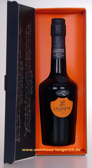 Calvados 12 Jahre, Appellation Calvados pays d'Auge Controllé, Lecompte Calvados 12 Jahre, Appellation Calvados pays d'Auge Controllé, Lecompte