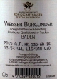 Weißburgunder trocken 2015, Königschaffhausener Hasenberg, Winzergenossenschaft Königschaffhausen-Kiechlinsbergen-Kiechlingsbergen